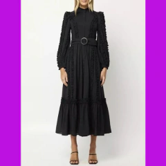vestido longo renda bordada det artesanais festa sob medidas - loja online