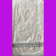 Tecido Algodão Barrado Bordado Off White
