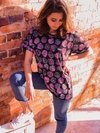 Camiseta Ecológica Preta/rosa/Branco