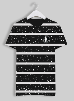 Camiseta Wandinha Preta Listras