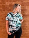 Camiseta Cosmos fluída Turquesa