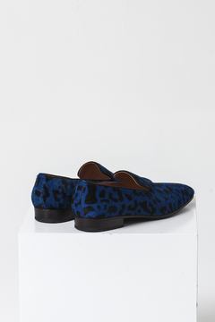 MOCASIN SIMIL PELO AZUL FONDO SUELA en internet