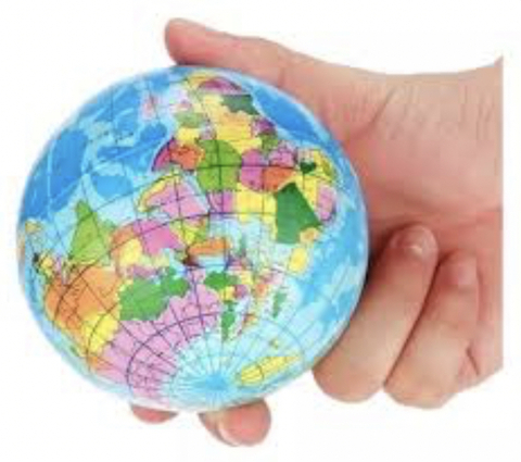 Pelota antiestres globo terraqueo