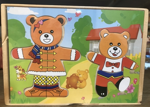 Puzzle vestir osos (caja madera)
