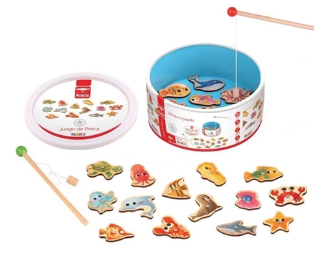 Juego de pesca imantado madera