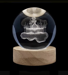 Luz De Noche Esfera De Cristal 3d Led Usb - comprar online