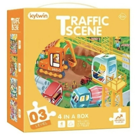 Traffic Scene.Puzzle 4en1 .137 piezas (kylwin)