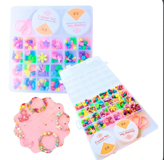 Set mostacillas 24 divisiones ( c/ ganchos + tanza+ tijera y pinza)