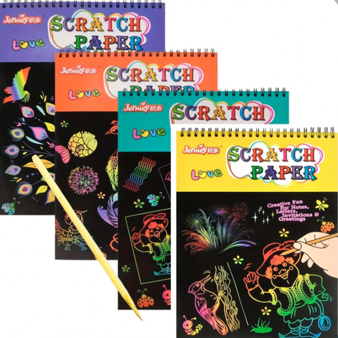 Libreta espiral gde de papel mágico (scratch paper)