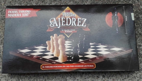 ajedrez de madera fichas y tablero madera 100%