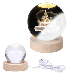 Luz De Noche Esfera De Cristal 3d Led Usb en internet