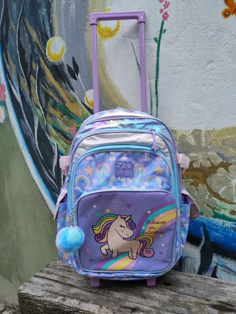 mochila carro unicornio