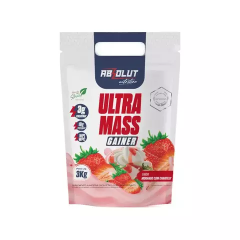 Ultramass Gainer Morango 3kg – Absolut Nutrition - comprar online