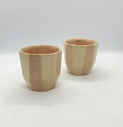 Vaso café rosa rayado