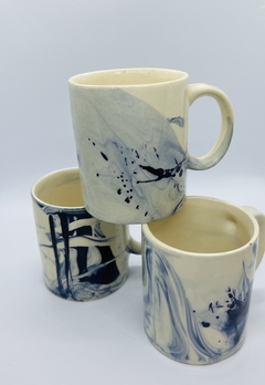 Taza recta marmolado azul - comprar online