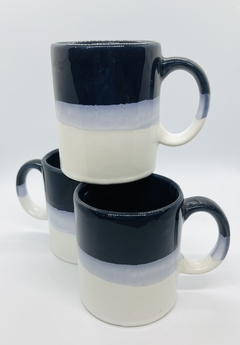 Taza recta azul y blanco - comprar online