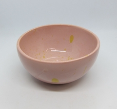 Cuencos rosas pintas amarillas - tienda online