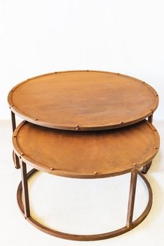 JUEGO DE MESAS RATONAS REDONDAS OXIDO - comprar online