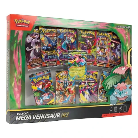 Box Coleção Mega Vanusaur Ex Pokémon TCG - Mega Evolução Fogo Fantasmagórico