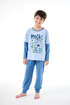 Pijama Rock ♥ Celeste - comprar online