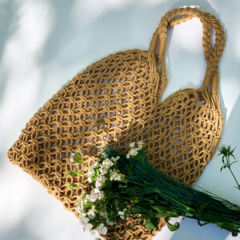 Bolso macramé trenzado ♥ Tostado