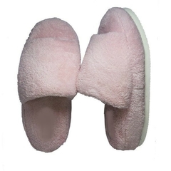 Pantufla espumón abierto de peluche ♥ Rosa - comprar online
