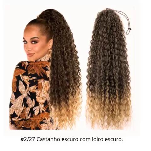 Aplique Rabo De Cavalo Coque postiço cacheado na internet