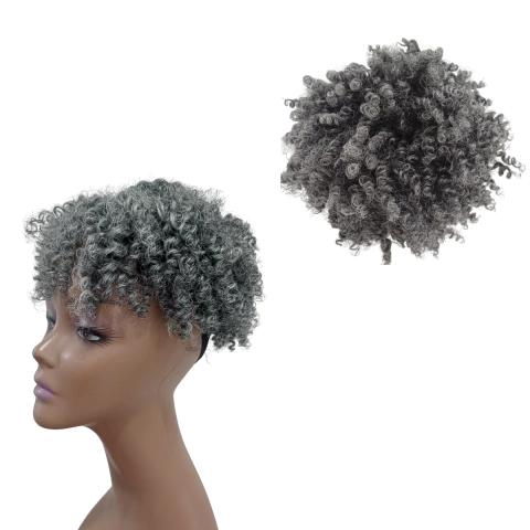 Aplique Sintético Afro Puff - Coque crespo black power com ganchos internos e amarração em elástico. Fácil aplicação - loja online