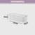 Cesto organizador branco com dimensões de 27x11x9 cm, ideal para organização de espaços.