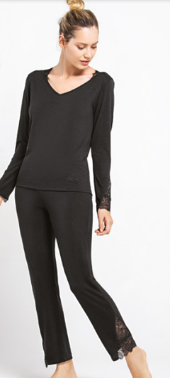 Pijama remera m/l c/ pantalón recto-Selene-Woman By Promesse (WO15066I21)