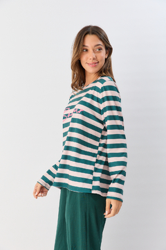 Pijama Bounjour Mangas Con Remera Mangas Largas Y Pantalon-Sweet Victorian (659-25) en internet