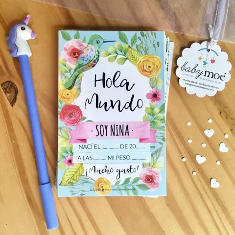 TARJETAS DE MOMENTOS · PERSONALIZADAS · Flores Acuarela
