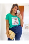 BLUSA T-SHIRT APLICAÇÃO FRONTAL PLUS SIZE