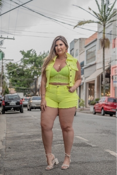 COLETE JEANS NEON PLUS SIZE - comprar online