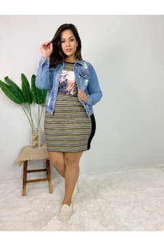 VESTIDO CANELADO PLUS SIZE