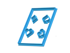 cortante galletita naipe carta poker 12 x 8 mas 04u x 2cms C1077