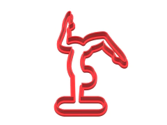 Imagen de CORTANTE GALLETITA COMBO SET 04 SILUETAS GIMNASTAS 09CMS ALTO GIMNASIA