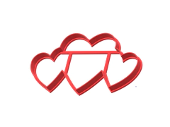 cortante galletita 03 corazones san valentin 12 x 7 alto corazon C805