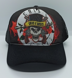 Boné Guns N Roses Cartola Rock Aba Curvado Preto
