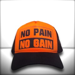 BONÉ NO PAIN NO GAIN ORANGE E BLACK