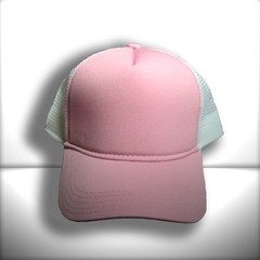 BONÉ BRANCO E ROSA TRUCKER