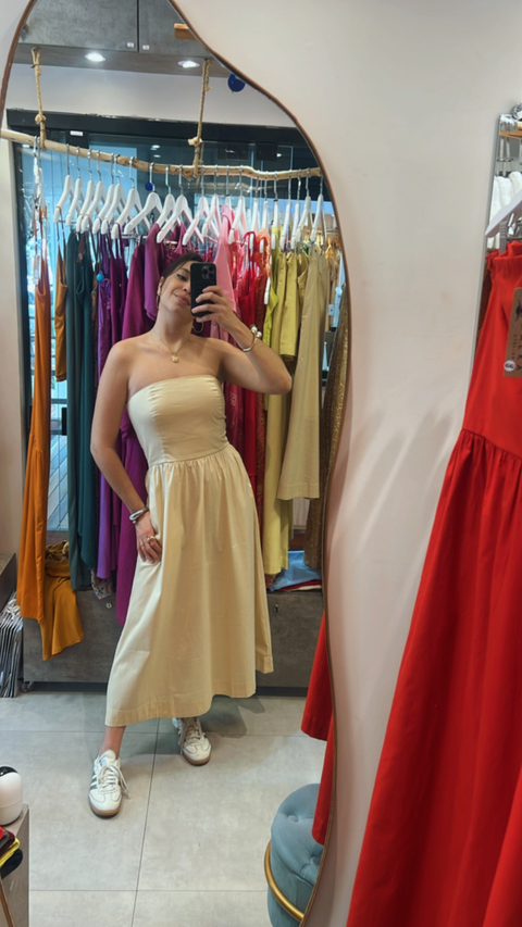 Vestido Claudia - Amarelo Manteiga