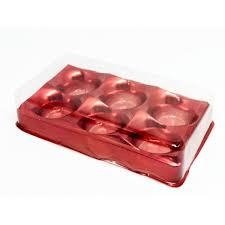 Candy Box Vermelho Metalizado 06 Cavidades