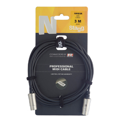Stagg Nmd3r Cable Midi - Midi 3 Metros Ficha Din 5 Pines