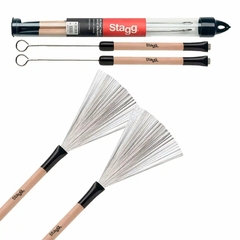Stagg Sbru20wm Escobilla Metalica Agarre De Madera