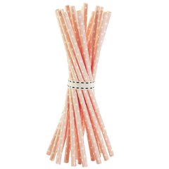 20 Canudo Papel Vintage Rosa Poá Canudinho - comprar online