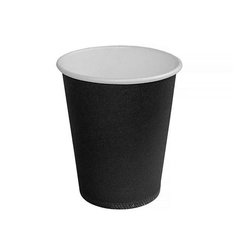 10 copos de papel preto liso 200 ml