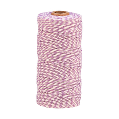 Cordão twine lilas e branco 100 metros