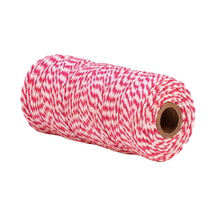 Cordão twine pink e branco 100 metros - comprar online