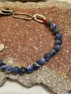 Collar Ovo Piedra azul Xl Plateado - comprar online